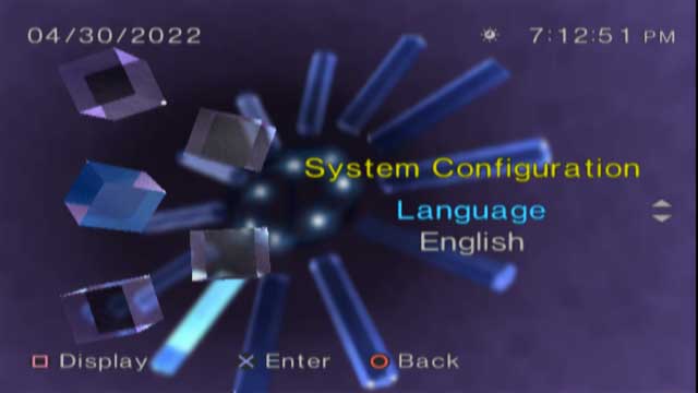 PS2 language settings